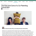 Screenshot of the article The Pros and Cons of a Co-Parenting Coordinator on The Huffington Post.