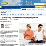 Screenshot of the article Cyberspying increases among angry spouses on WTOP.