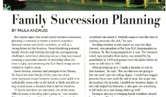 Screenshot of the article Family Succession Planning in GrocerGram Quarterly.