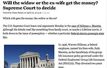 Screenshot of the article Will the Widow or Ex-Wife Get the Money? on The Washington Post.