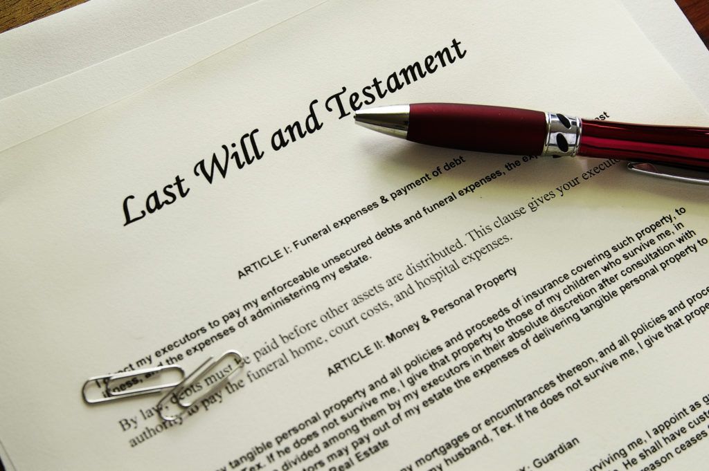 A last will and testament, which can be part of an estate plan.