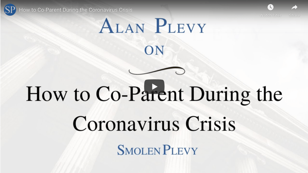 Attorney Alan Plevy speaks about how to co-parent during the coronavirus crisis in a video.