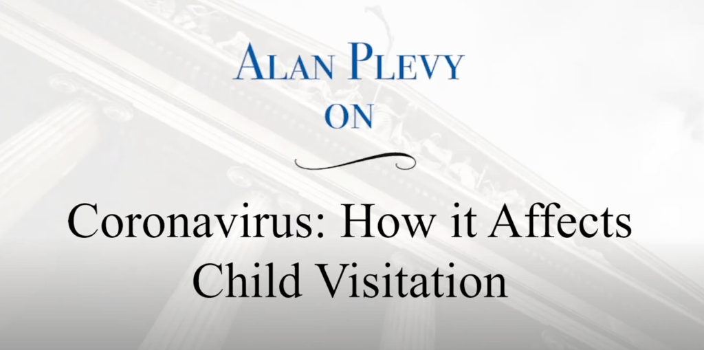 Attorney Alan Plevy speaks about how coronavirus affects child visitation in a video.